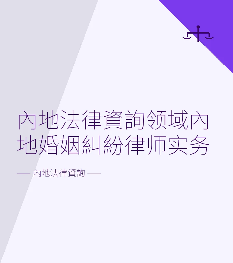 內地法律資詢領域內地婚姻糾紛律師實務